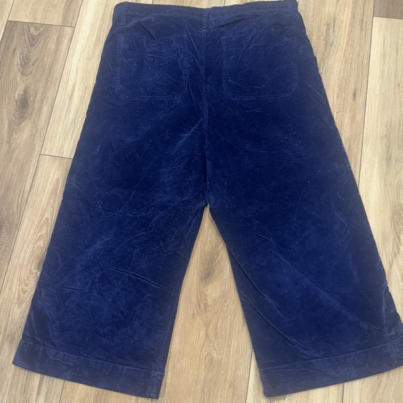 MADEWELL Navy Blue Velvet Gaucho Cropped Pants 16 33 XL 33P Wide Leg - Picture 4 of 4